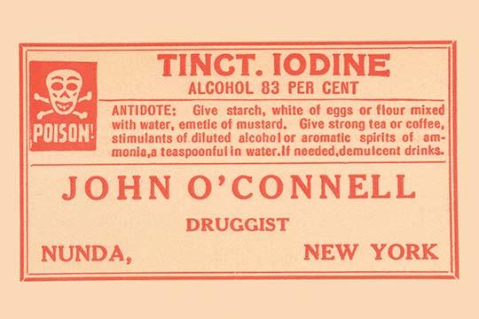 1920's Pharmacy Bottle Label Poster Print featuring vintage design