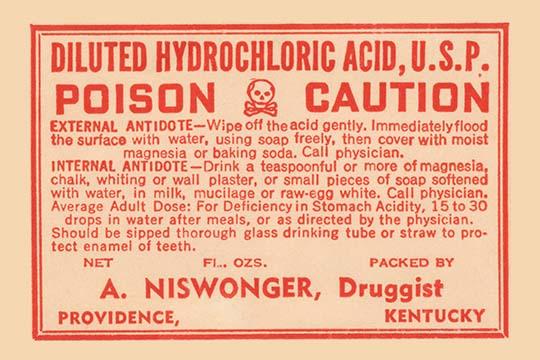 1920's Pharmacy Bottle Label Vintage Poster Print