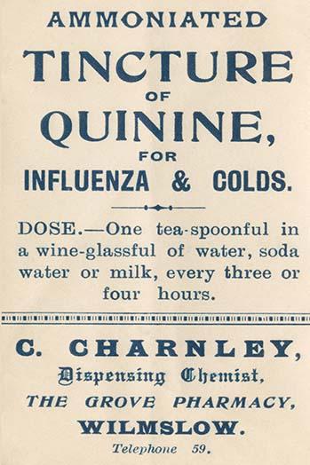 1920's Pharmacy Bottle Label Poster Print showcasing vintage advertising.