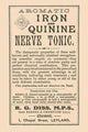 1920s Pharmacy Bottle Label Poster Print showcasing vintage pharmaceutical history.