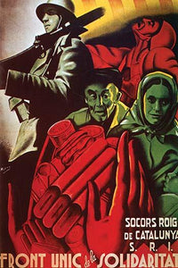 Front Unic de la Solidaritat Poster Print showcasing red hands and a soldier.