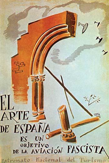 El Arte de España poster print showing ancient building destruction with columns and arches.