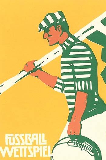 Soccer player preparing for match poster print