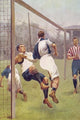 Soccer goalie poster print featuring shoulder push action