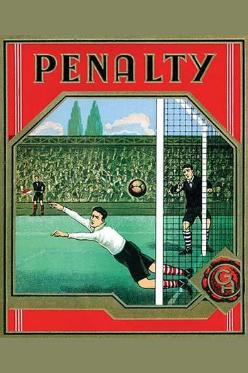 Penalty Soccer-Themed Poster Print showcasing a cigar's manliness.