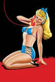 Vintage pin-up poster featuring a beautiful girl in high heels and bikini by Peter Driben