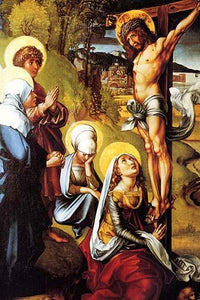 Christ on the Cross Poster Print by Albrecht Durer, vintage art reproduction.
