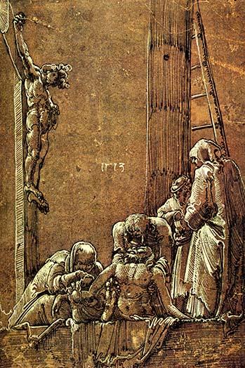Vintage art reproduction poster print of Christ by Albrecht Altdorfer