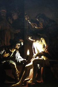 Christ Crowned with Thorns vintage poster print by Geritt Van Honthorst