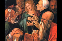Christ Teaches the Learned Men Poster Print by Albrecht Durer - High-quality art print.