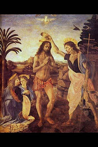 Vintage art reproduction of Christ's Baptism by Buyenlarge, available in multiple sizes.