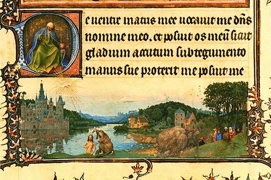 Christ's Baptism Vintage Art Print by Jan Van Eyck
