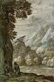 Christs Seduction in Wilderness Poster Print by Claude Lorrain, showcasing a serene landscape.