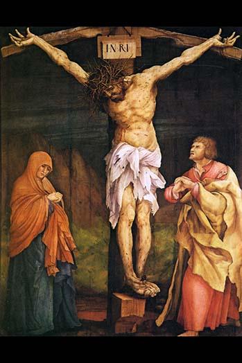 Crucifixion vintage art reproduction poster print by Matthais Gruenwald.
