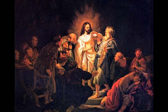 Doubting Thomas Poster Print by Rembrandt van Rijn