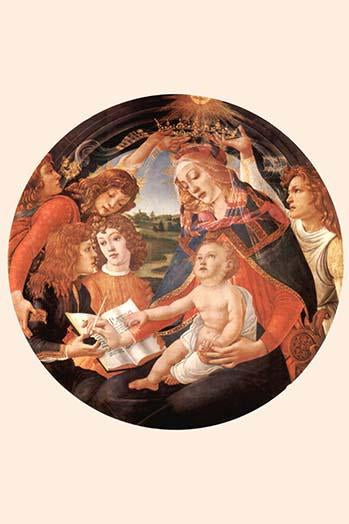 Maria with Christ Child and Five Angels Poster Print by Sandro Botticelli