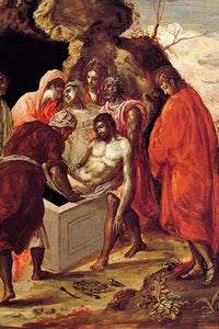 The Burial of Christ vintage art print by El Greco, high-quality reproduction.