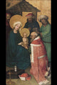 Poster print of the Three Magi adoring Jesus Christ, featuring rich colors and detailed imagery.