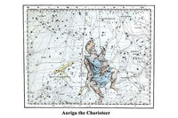 Auriga Constellation Poster Print by Alexander Jamieson showing stars and charioteer shape.
