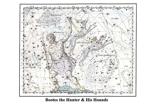 Bo_tes Constellation Poster Print by Alexander Jamieson showcasing the night sky and Arcturus star.