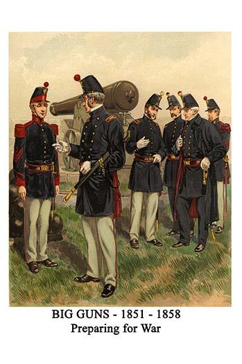 Artillery, Ordnance & Engineers with Naval Guns Poster Print