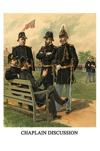 In Discussion with the Base Chaplain Poster Print by Henry Alexander Ogden