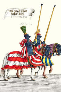German Knights on Horseback in Procession Poster Print by H. Burkmair