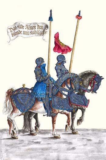 German Knights on Horseback in Grand Procession Poster Print