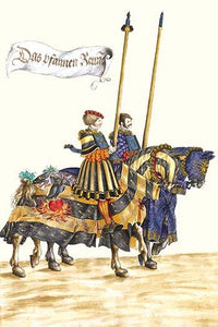 German Knights on Horseback in Procession Poster Print