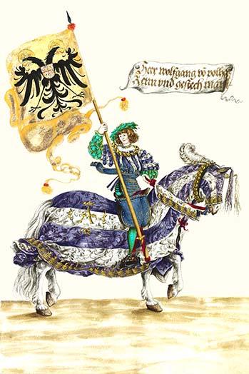 German Knights in Horseback in Procession Poster Print