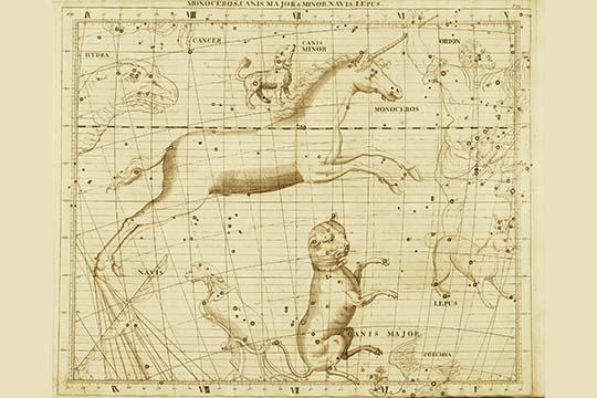 Celestial Map of the Mythological Heavens Poster Print by Sir John Flamsteed