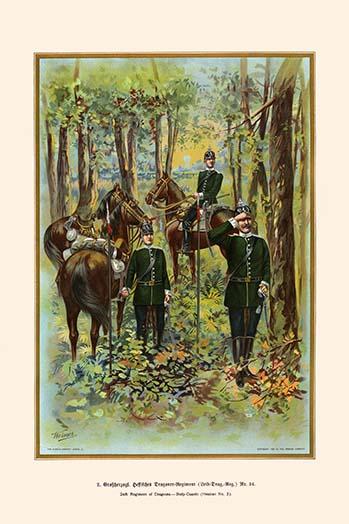 Hessian Dragoons Body Guards - 24th Regiment Poster Print