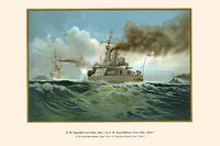 H.M. 4th Class Battleship Aegir and H.M. 3rd Class Cruiser Gesion poster print.