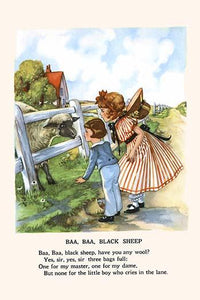 Baa Baa Black Sheep vintage art print by Bird & Haumann