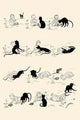 Cat playing with a toddler, charming poster print by Theophile Steinlen.
