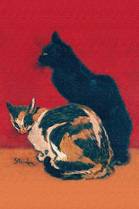 Vintage art poster print of two cats by Theophile Steinlen