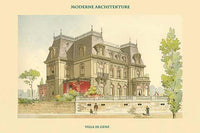 Villa in Genf Vintage Art Print - Geneva Landscape Reproduction