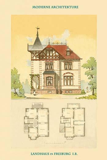 Country Home in Freiburg Vintage Art Print by Buyenlarge
