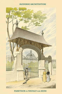 Gate in Neuilly by the Seine vintage art reproduction poster print.