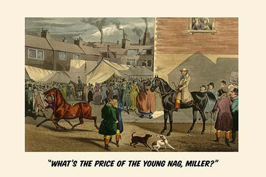 A Horse Sale Scene in a Marketplace Poster Print by Henry Alken
