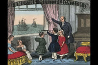Teacher or Father Spies Ships in the Harbor Poster Print by Charles Butler