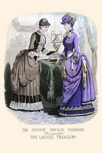 Ladies Treasury Magazine of French Fashion Poster Print showcasing vintage French fashion.