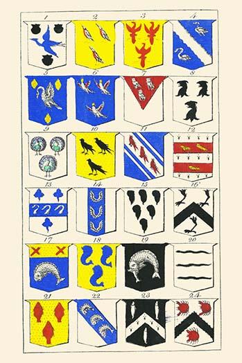 Heraldry - Blazonry vintage art print by Hugh Clark
