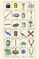 Charges & Their Names vintage art poster print by Hugh Clark