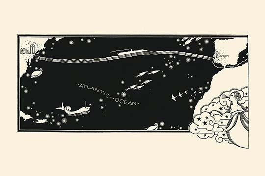 Fanciful Atlantic Ocean Map Poster Print by Frank McIntosh