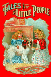 Victorian stories book cover poster print for kids, colorful and whimsical.