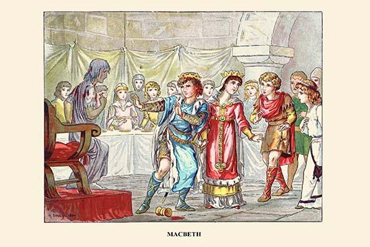 Macbeth vintage art poster print by H. Sidney, available in multiple sizes.