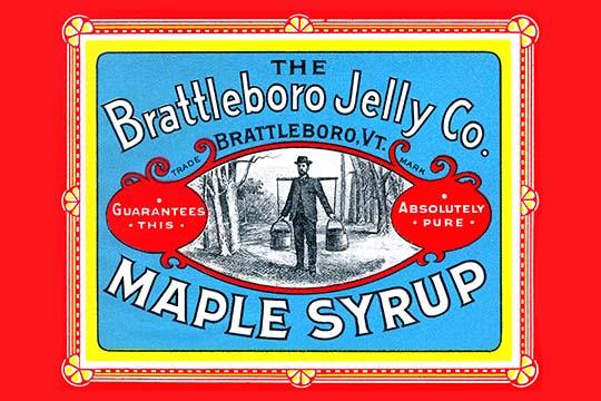 Vermont Pure Maple Syrup Label Poster Print featuring vintage design and vibrant colors.
