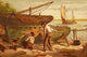 Boatbuilder Capenters Cauk a Boat Poster Print featuring traditional craftsmanship