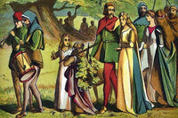 Flute Player & Drummer Leading Children in Procession Poster Print
